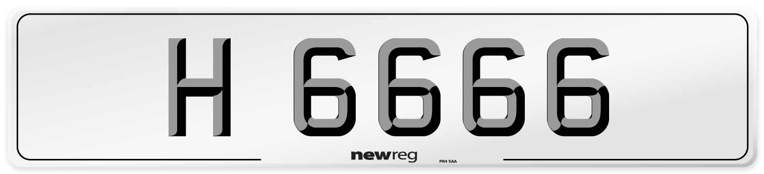 H 6666 Number Plate from New Reg